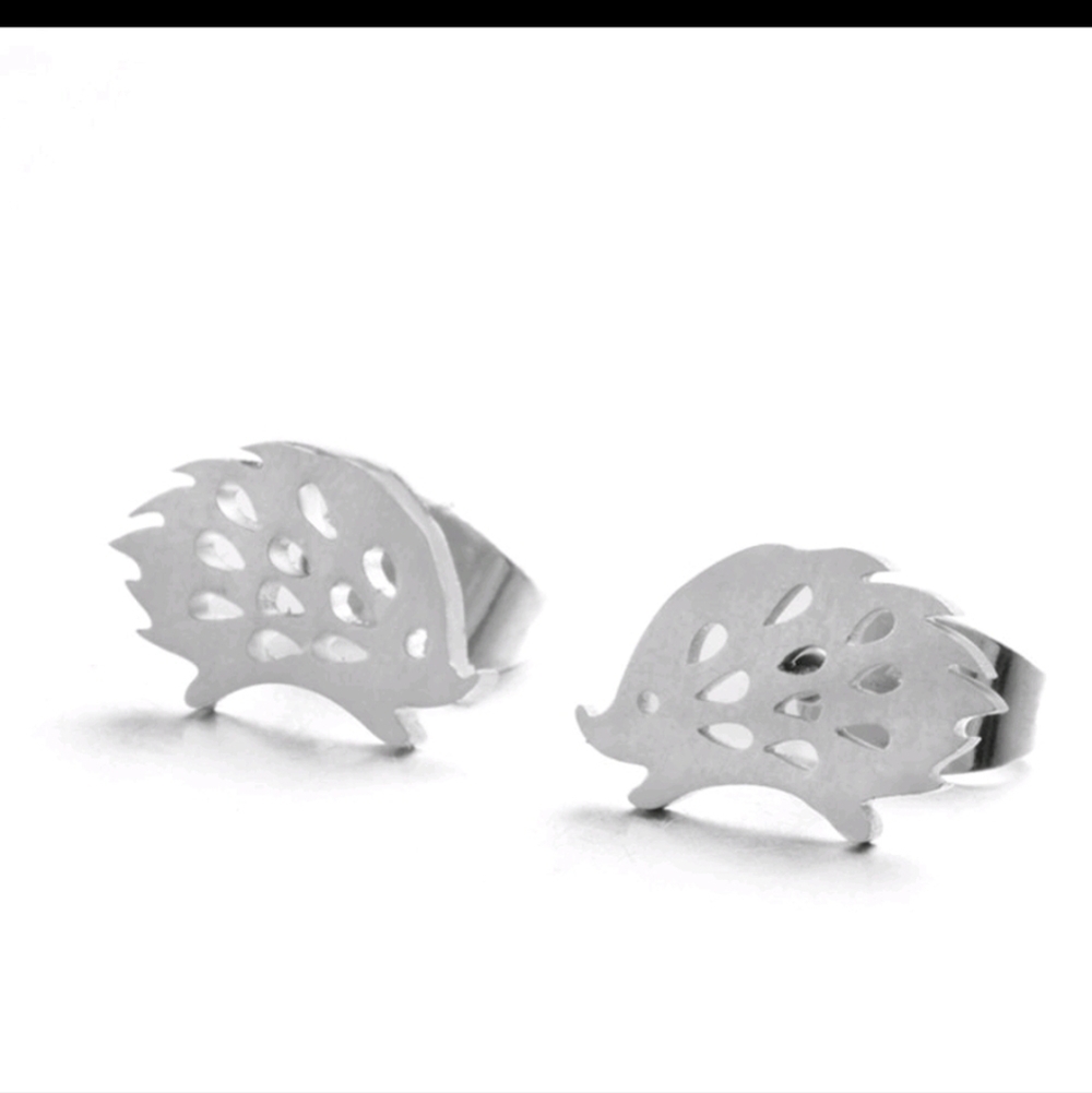 Earrings --Stainless Steel Hedgehog Studs